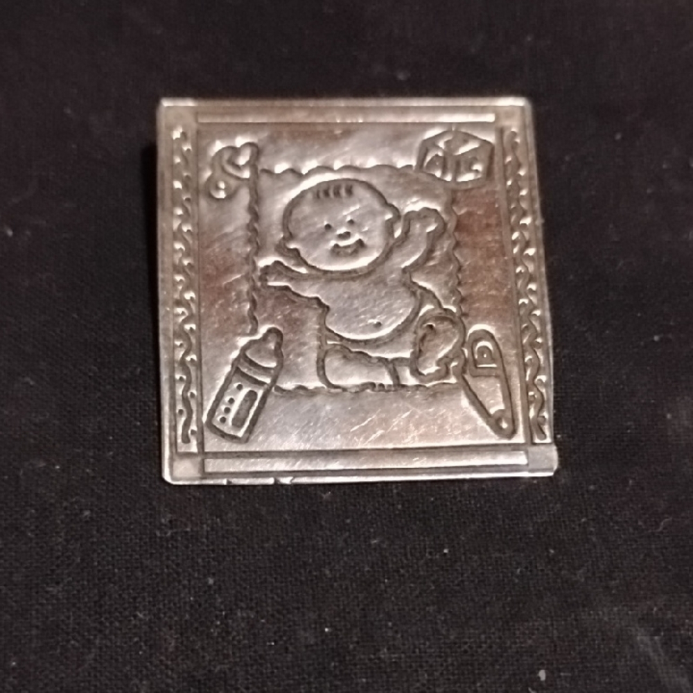 Silver Baby Motif Brooch